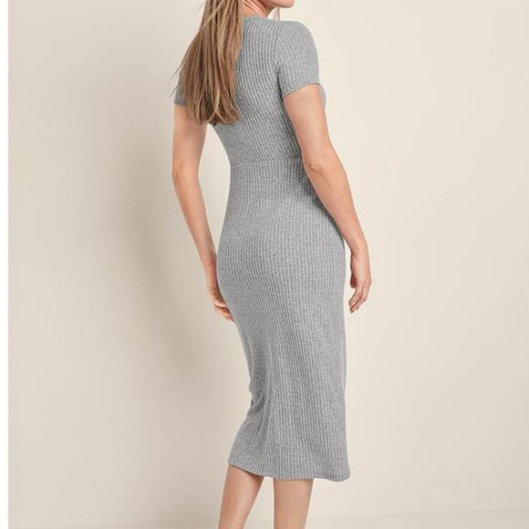 VENUS- Brushed Rib Knot Lounge Dress - Picture 4 of 5